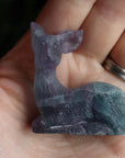 Hand carved rainbow fluorite deer 4