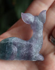 Hand carved rainbow fluorite deer 4