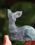 Hand carved rainbow fluorite deer 4