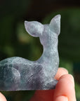 Hand carved rainbow fluorite deer 4