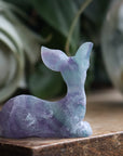 Hand carved rainbow fluorite deer 5