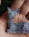 Hand carved rainbow fluorite deer 5