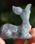 Hand carved rainbow fluorite deer 5