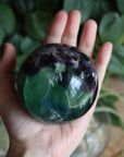 Fluorite sphere with calcite snowflakes 4