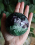 Fluorite sphere with calcite snowflakes 4