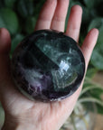 Fluorite sphere with calcite snowflakes 4