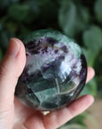 Fluorite sphere with calcite snowflakes 4