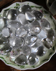 Medium high grade clear quartz tumbled stone