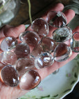 Medium high grade clear quartz tumbled stone