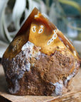 Semi polished carnelian tower 8