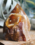 Semi polished carnelian tower 8