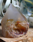 Semi polished carnelian tower 9