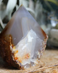 Semi polished carnelian tower 10