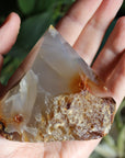 Semi polished carnelian tower 10