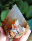 Semi polished carnelian tower 10