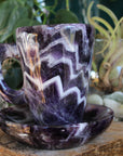 Chevron amethyst tea cup and saucer 2 sale