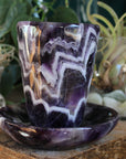 Chevron amethyst tea cup and saucer 2 sale