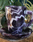 Chevron amethyst tea cup and saucer 2 sale