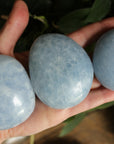 Blue calcite pocket stone