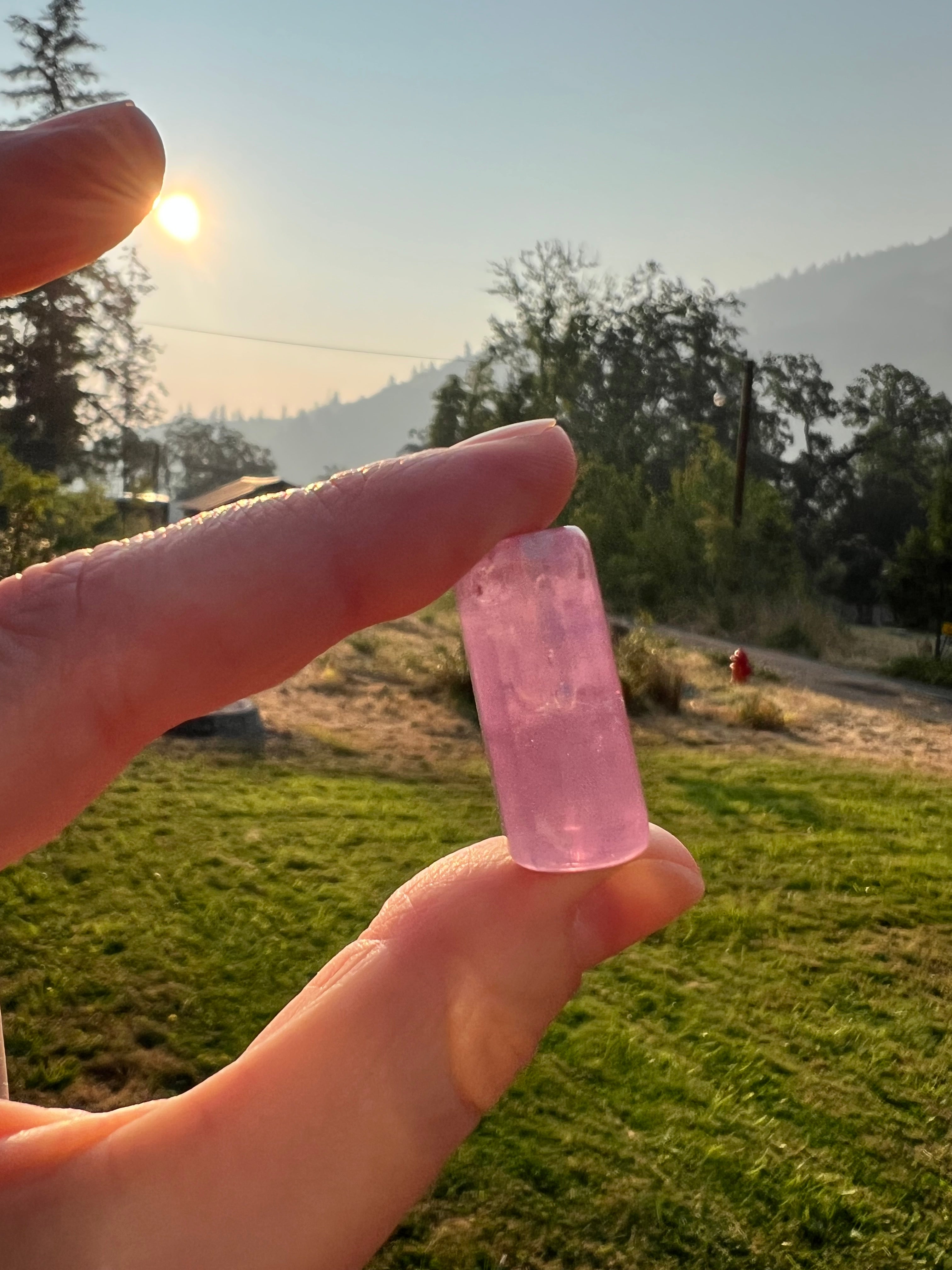 Pink kunzite reserved for Chloe