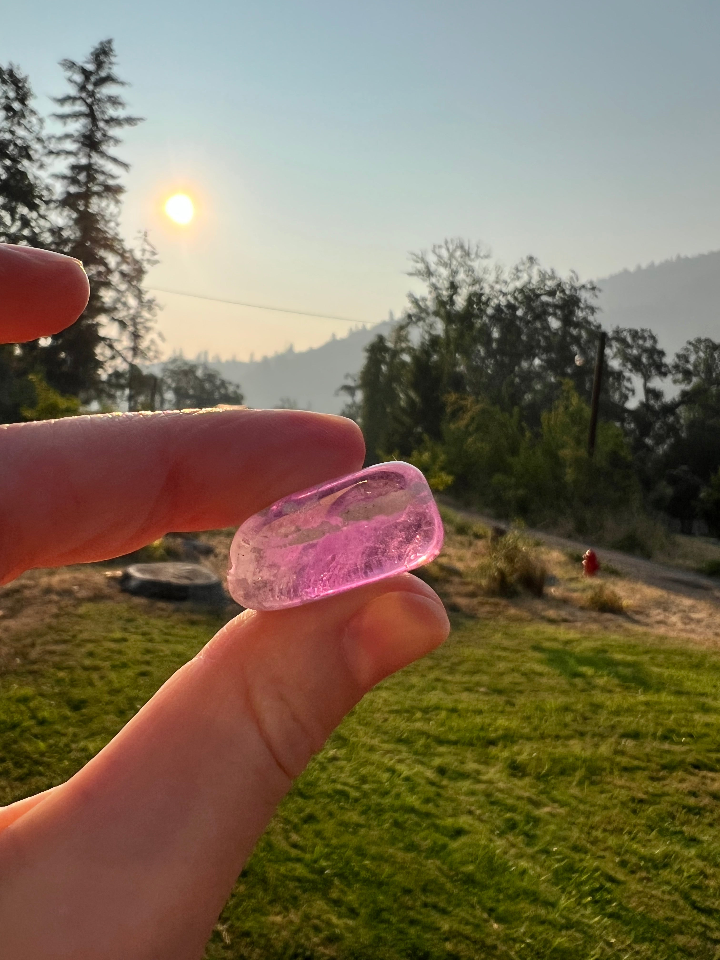 Pink kunzite reserved for Chloe