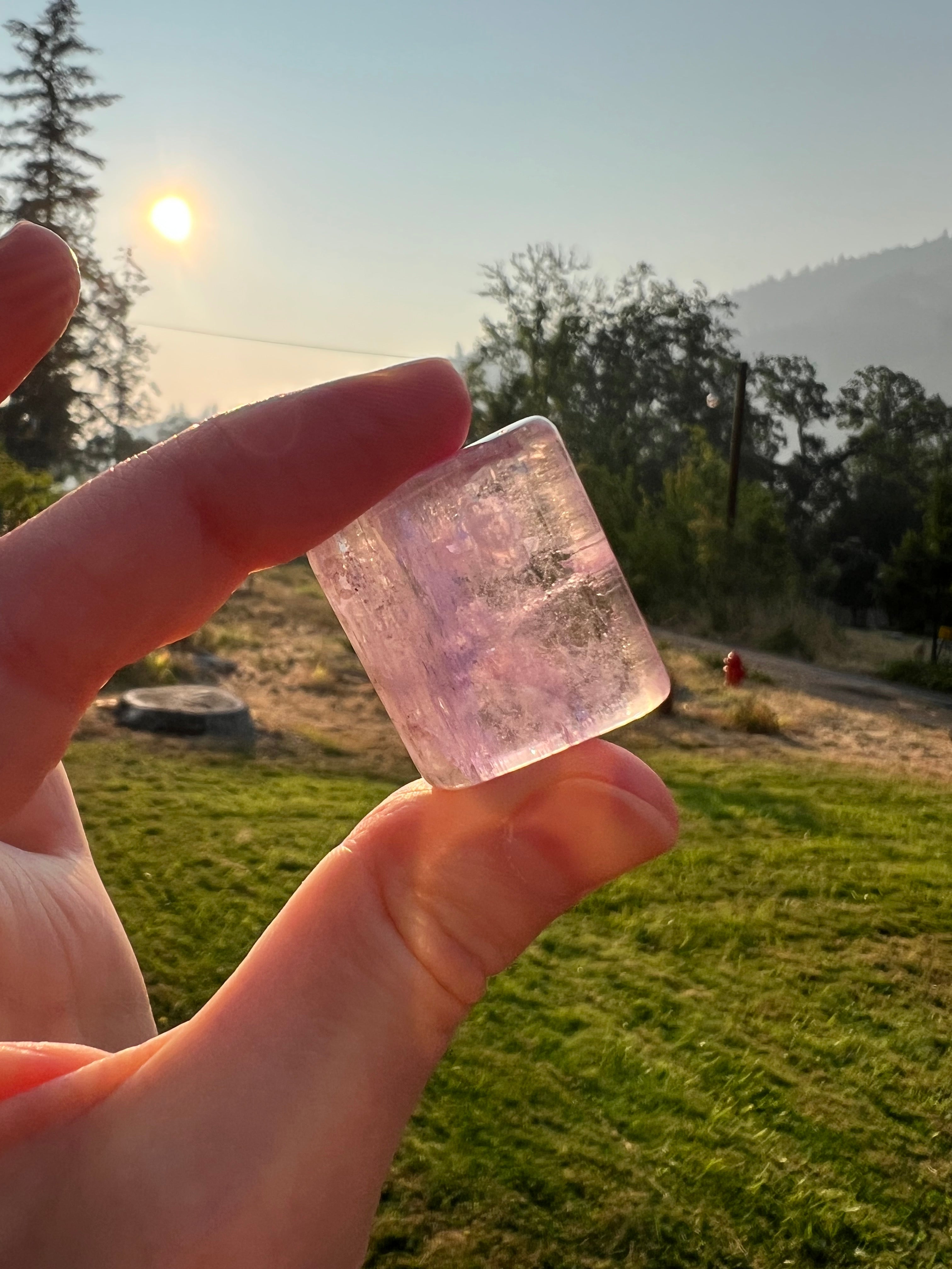 Pink kunzite reserved for Chloe