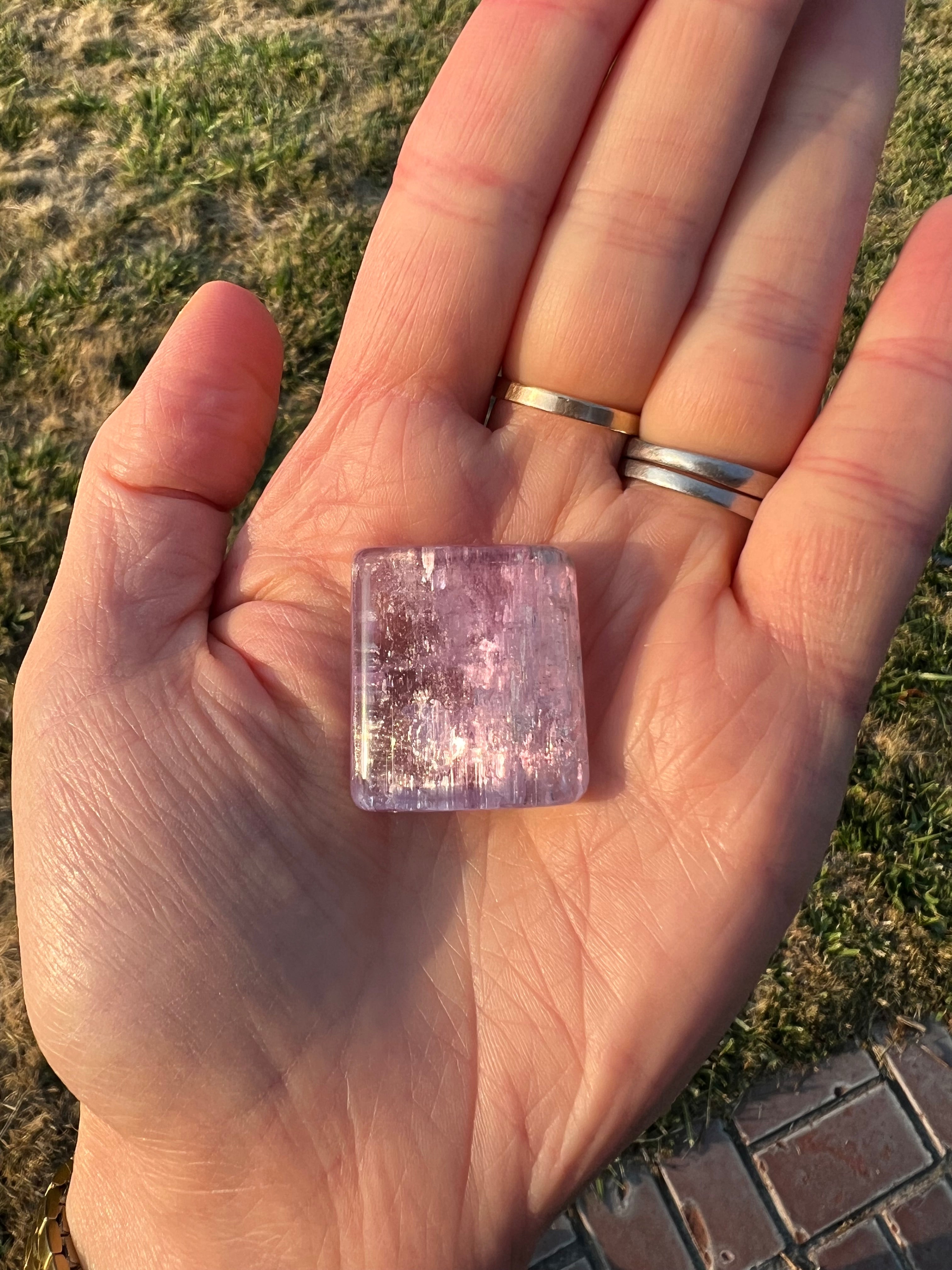 Pink kunzite reserved for Chloe