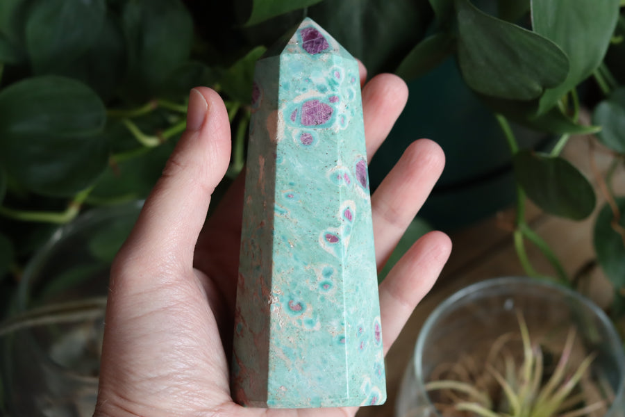 Ruby in fuchsite and kyanite tower 3
