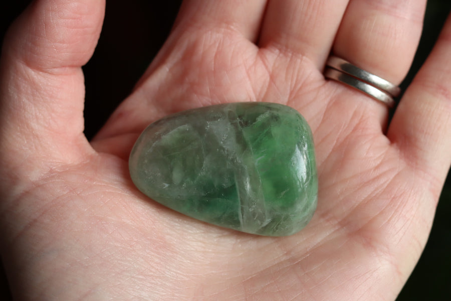 Large rainbow fluorite tumbled stone 11