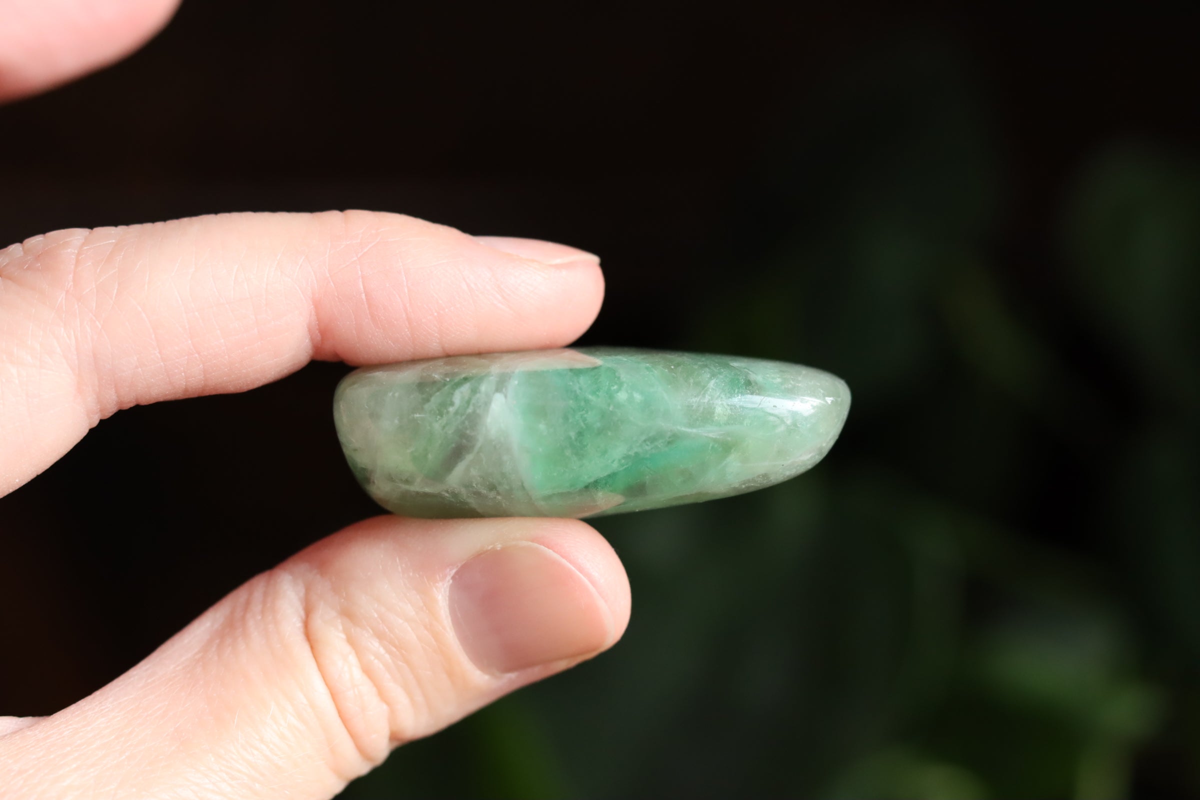 Large rainbow fluorite tumbled stone 11