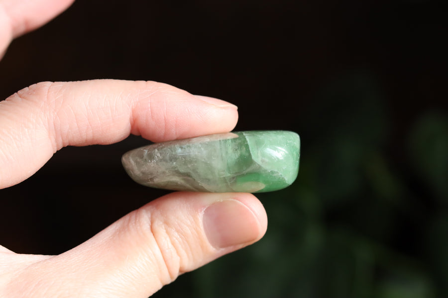 Large rainbow fluorite tumbled stone 11