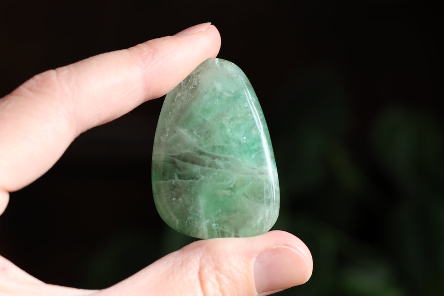 Large rainbow fluorite tumbled stone 11