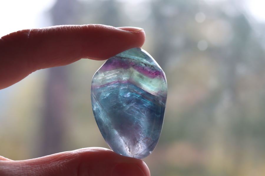 Large rainbow fluorite tumbled stone 12 new
