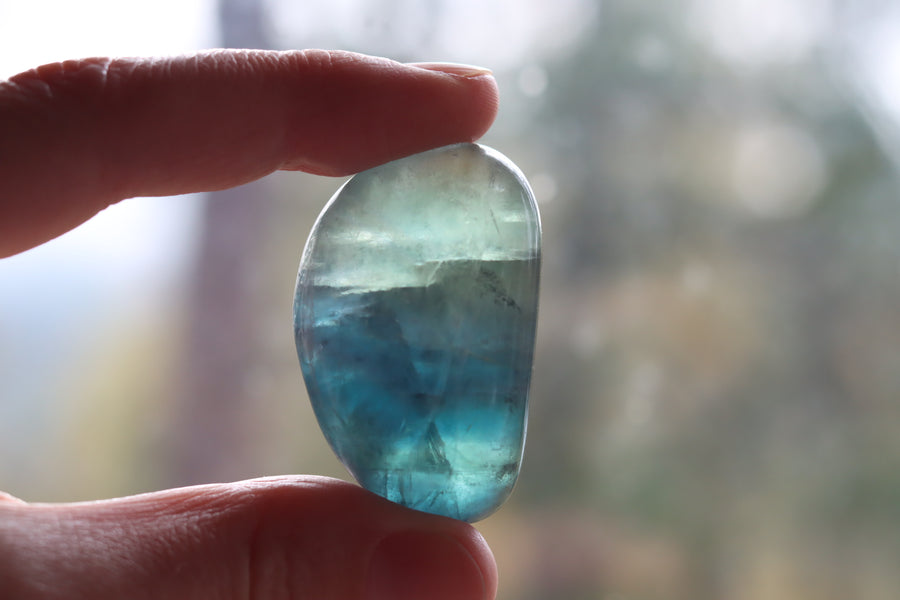 Large rainbow fluorite tumbled stone 13 new