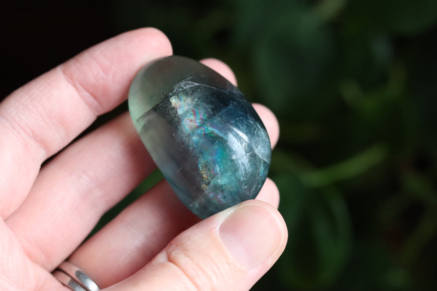 Large rainbow fluorite tumbled stone 13 new