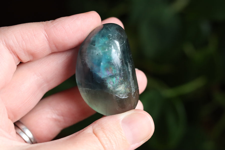 Large rainbow fluorite tumbled stone 13 new