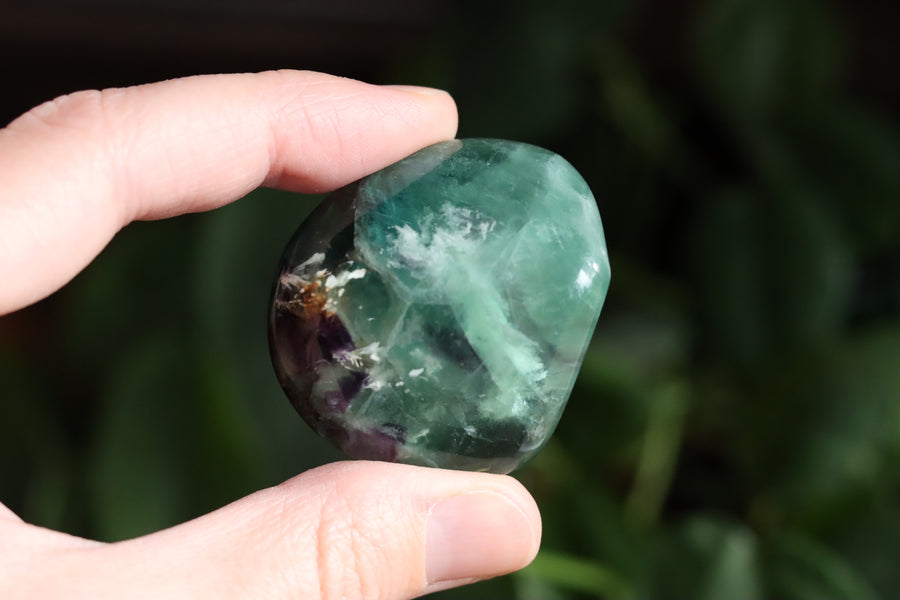 Large rainbow fluorite tumbled stone 14