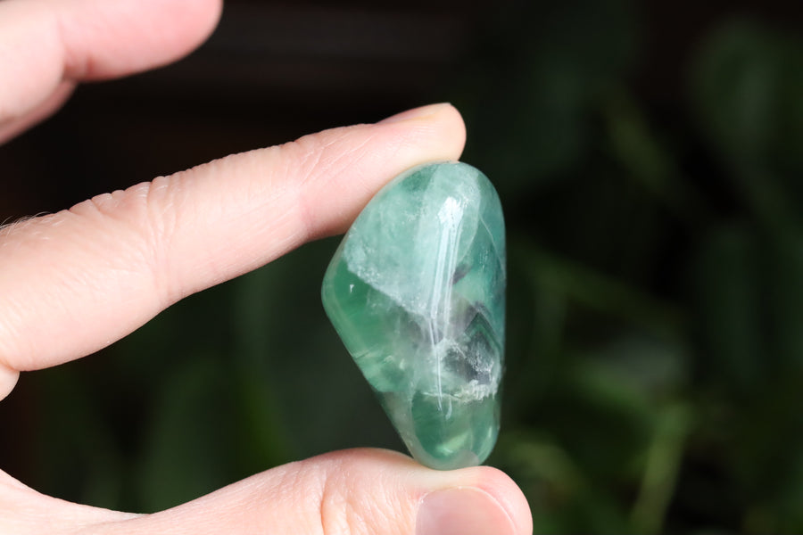 Large rainbow fluorite tumbled stone 14