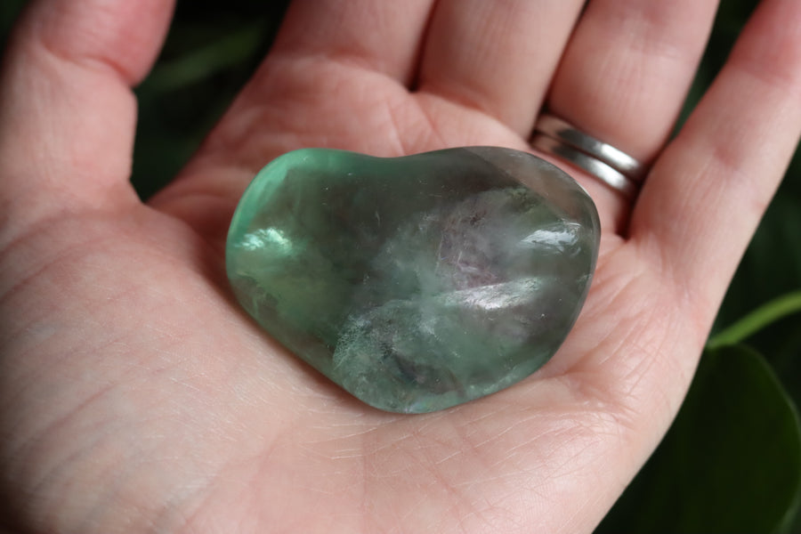 Large rainbow fluorite tumbled stone 15