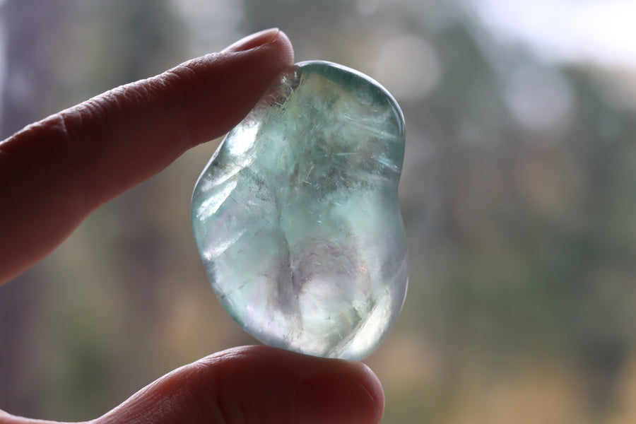 Large rainbow fluorite tumbled stone 15 new