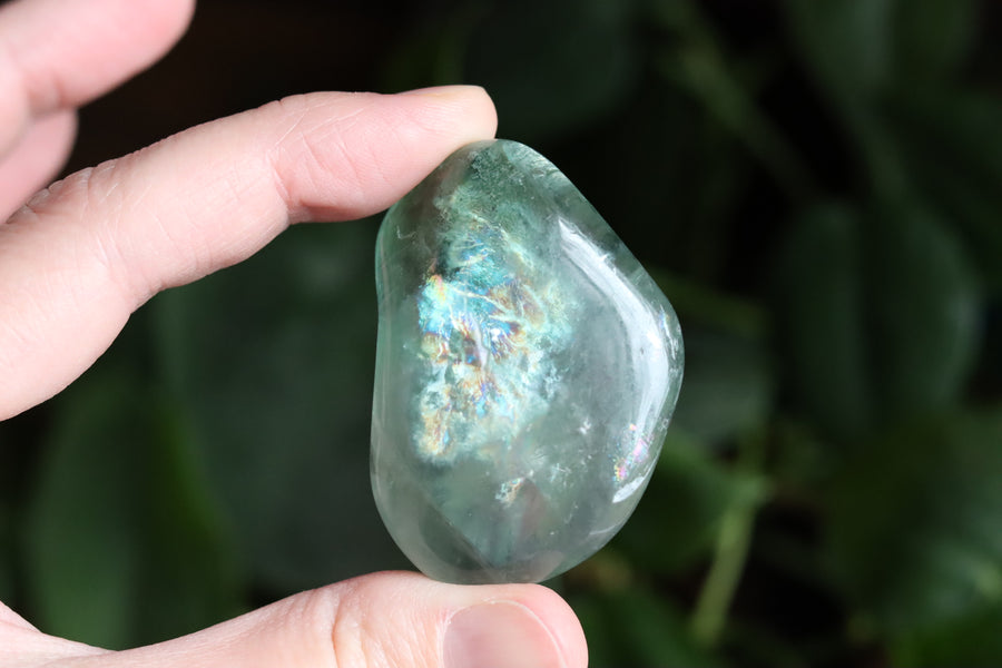 Large rainbow fluorite tumbled stone 15