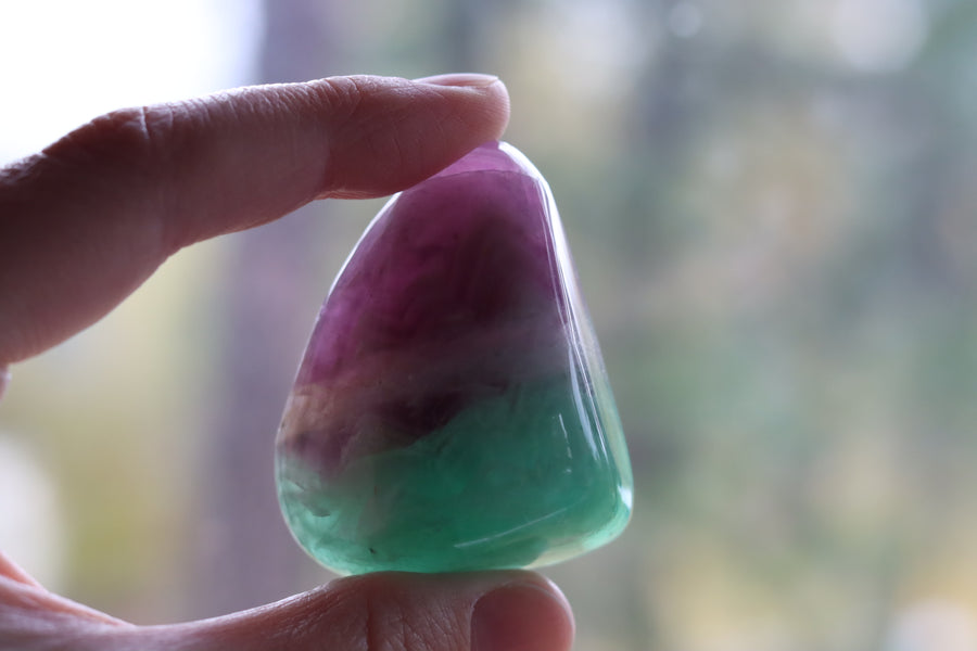 Large rainbow fluorite tumbled stone 18 new