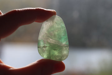 Large rainbow fluorite tumbled stone 11