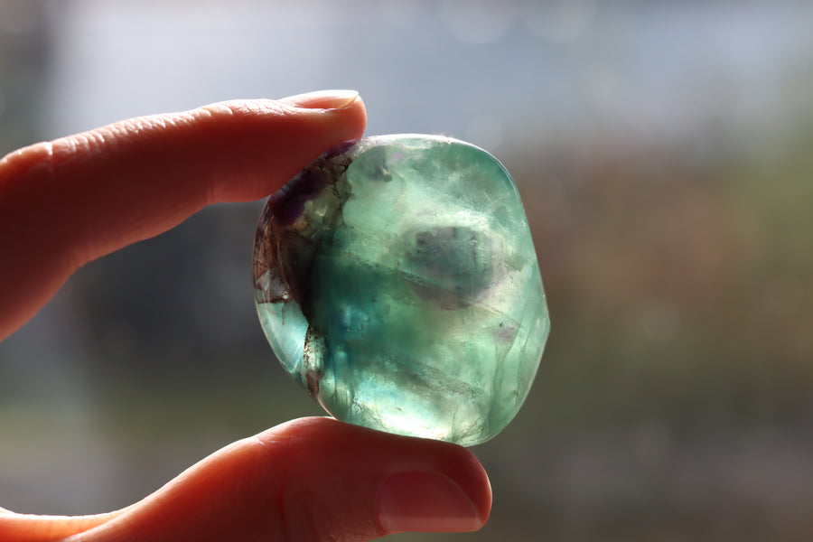 Large rainbow fluorite tumbled stone 14 new