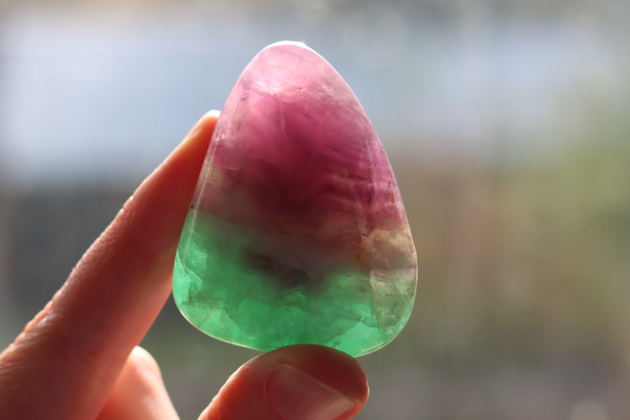 Large rainbow fluorite tumbled stone 18 new