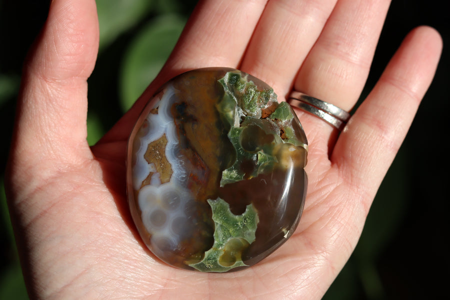 8th vein ocean jasper pocket stone 24