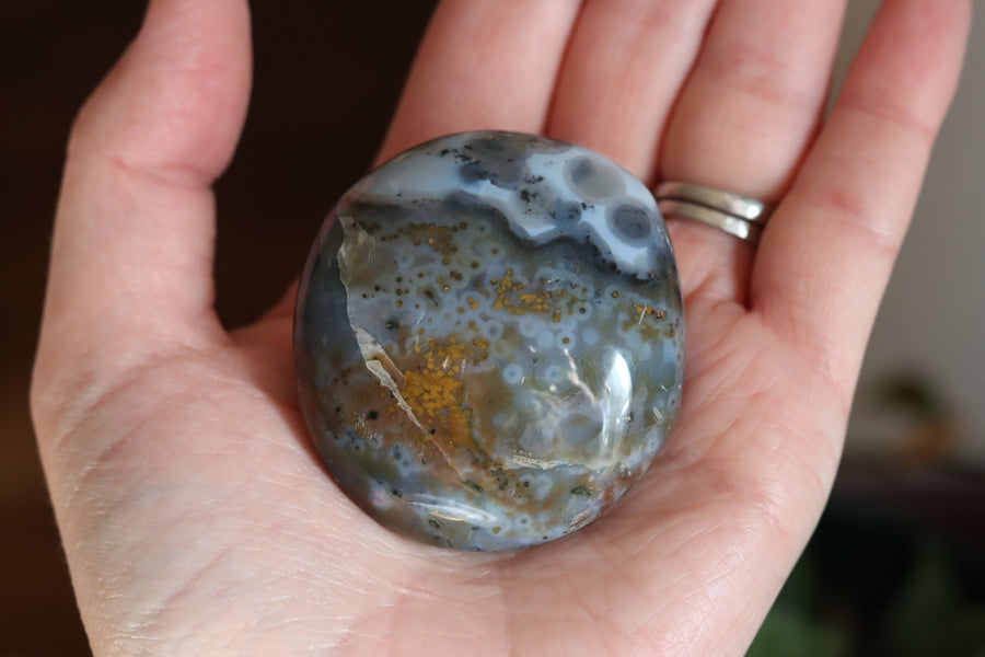 8th vein ocean jasper pocket stone 25