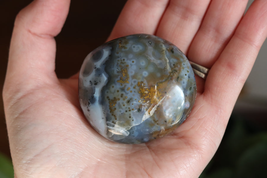 8th vein ocean jasper pocket stone 25