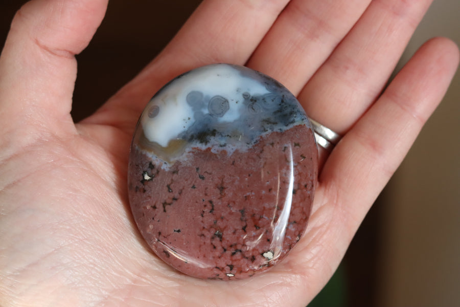 8th vein ocean jasper pocket stone 26