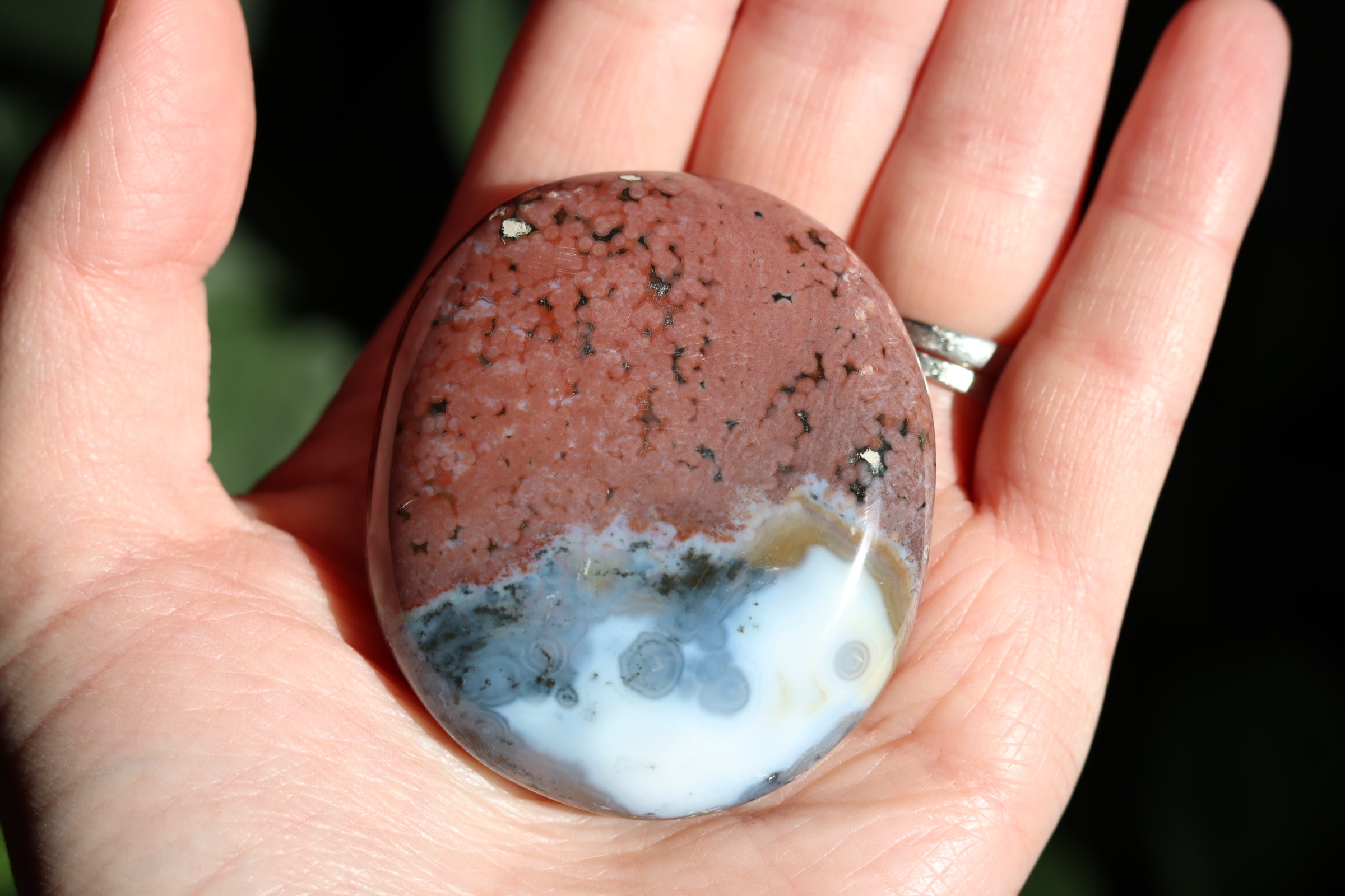 8th vein ocean jasper pocket stone 26